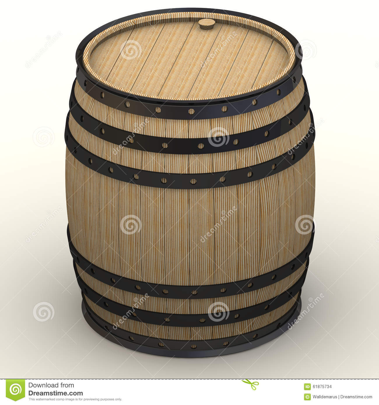 Oak Barrels For Alcoholic Drinks Isolated On A White Background  The    