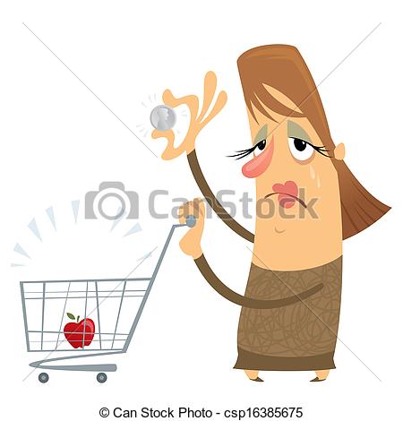 Poor Woman Clipart Sad Poor Woman Without Money