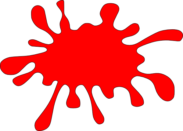 Red Paint Splat Colouring Pages