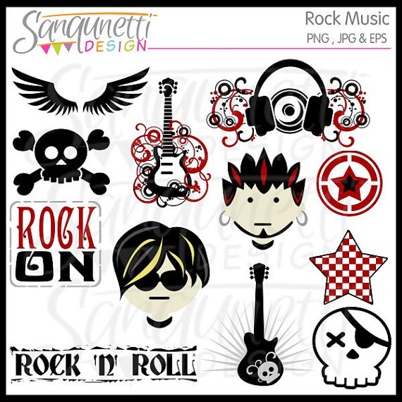 Rock Music Clipart By Sanqunettidesigns On Etsy