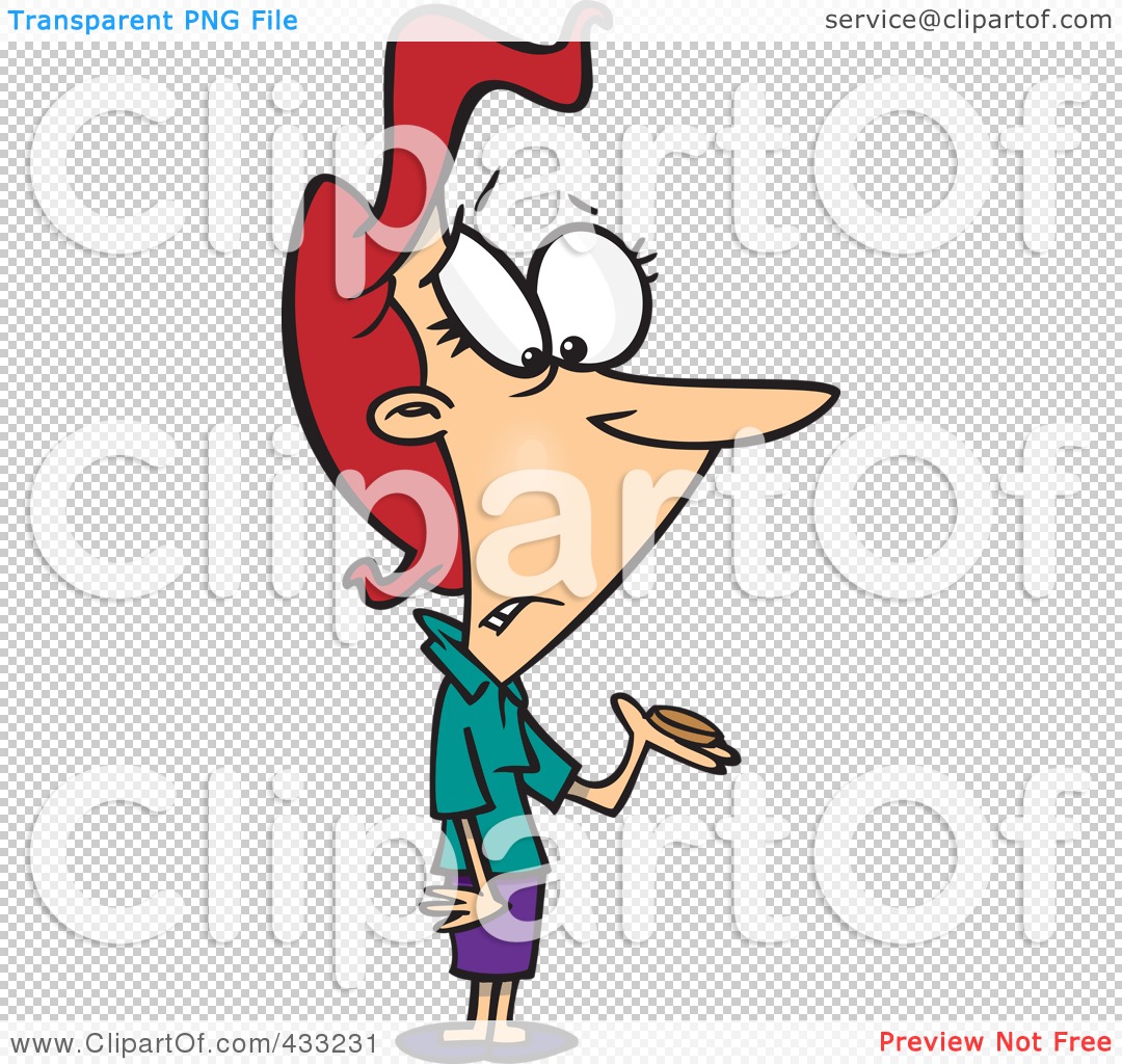 Royalty Free  Rf  Clipart Illustration Of A Poor Cartoon Woman Holding