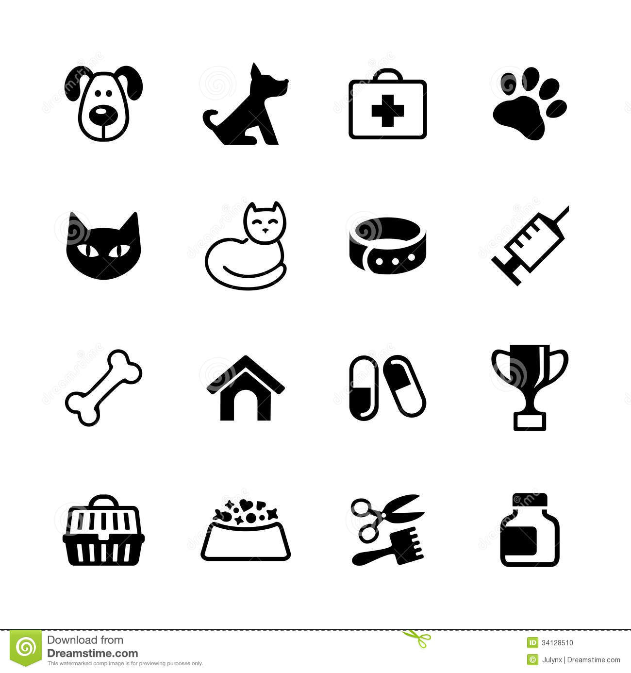 Set Icons   Pets Vet Clinic Veterinary Medicine Stock Photo   Image