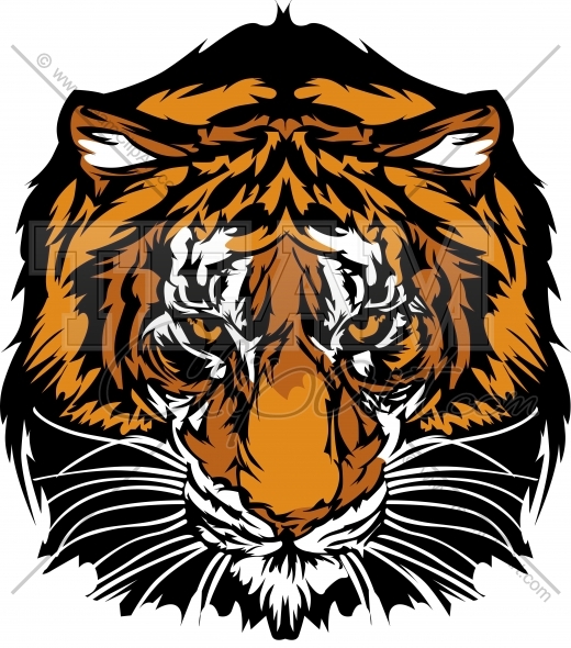 Tiger Head Clipart Image In Vector Format