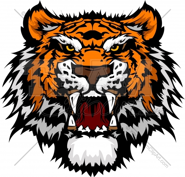 Tiger Mascot Head Logo Design 1305 This Tiger Head Clipart Image Is