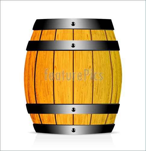 Wooden Barrel Vector Illustration On White Background