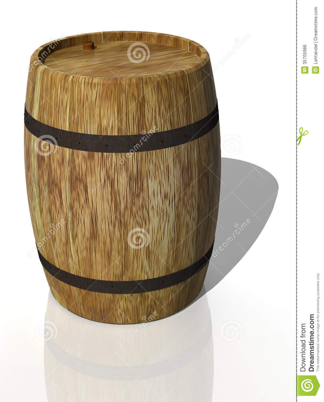 Wooden Oak Barrel  3d Render Royalty Free Stock Image   Image    