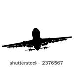 Airplane Rear View Silhouette Illustration Of A Airplane Arrow Of
