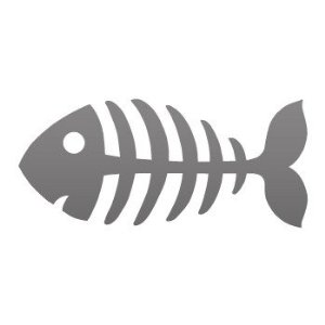 Amazon Com   Funny Cartoon Fishbone Aquarium     Grey Dark  04 X