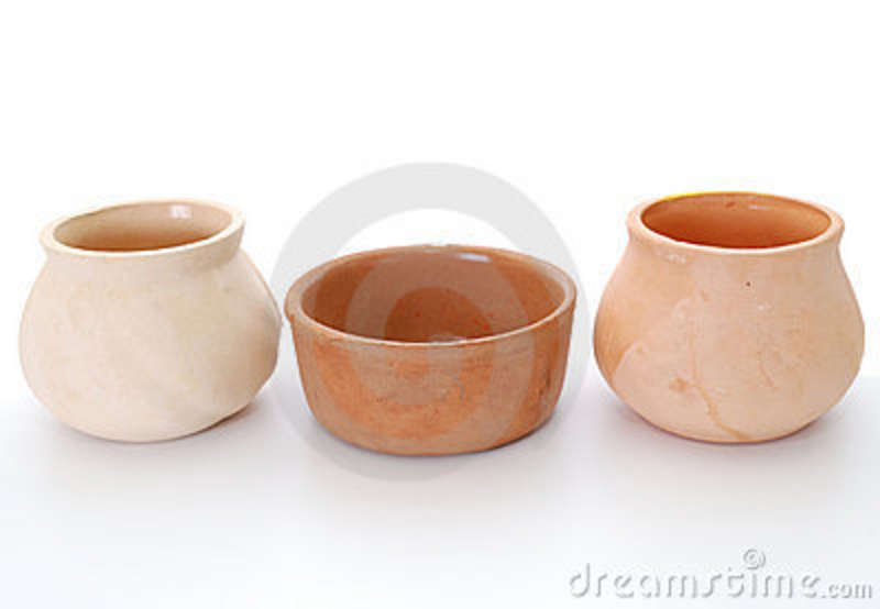 Ceramics Kitchen Bowls On White Background 