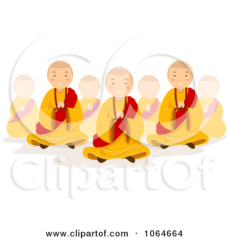 Clipart Monk Boy Praying   Royalty Free Vector Illustration