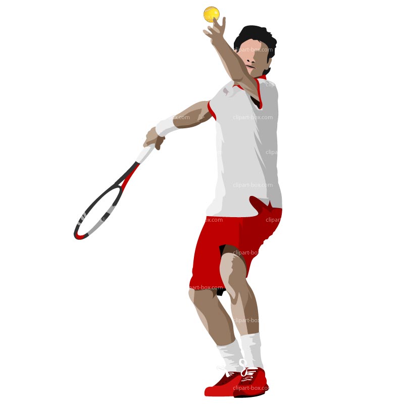 Clipart Tennis Player Service   Royalty Free Vector Design