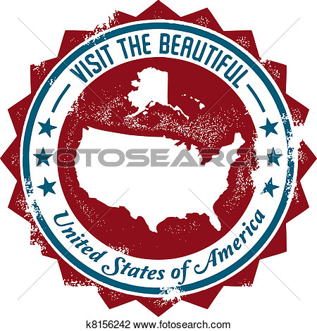 Clipart   Vintage Usa Travel Stamp  Fotosearch   Search Clip Art