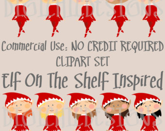 Elf On The Shelf Inspired Clipart Clip Art Commercial Use No Credit