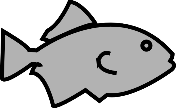 Fish Outline Grey Clip Art At Clker Com   Vector Clip Art Online