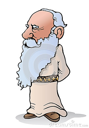 Illustration Of A Smart Experienced Wise Old Man On Isolated White