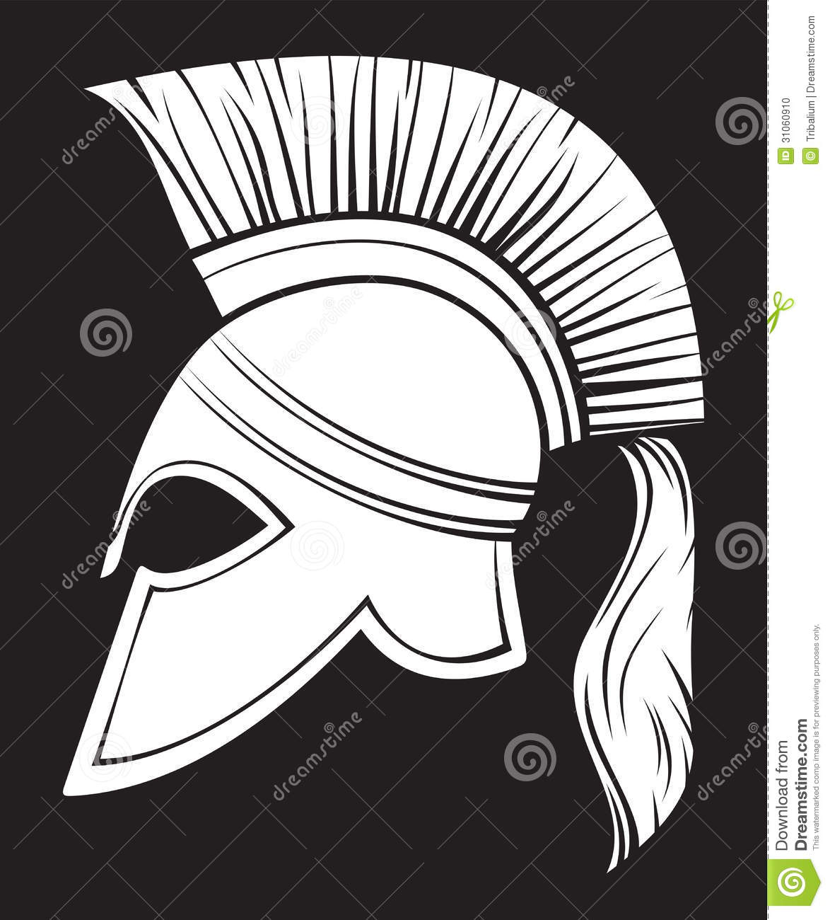 Illustration Of An Ancient Greek Warrior Helmet Spartan Helmet