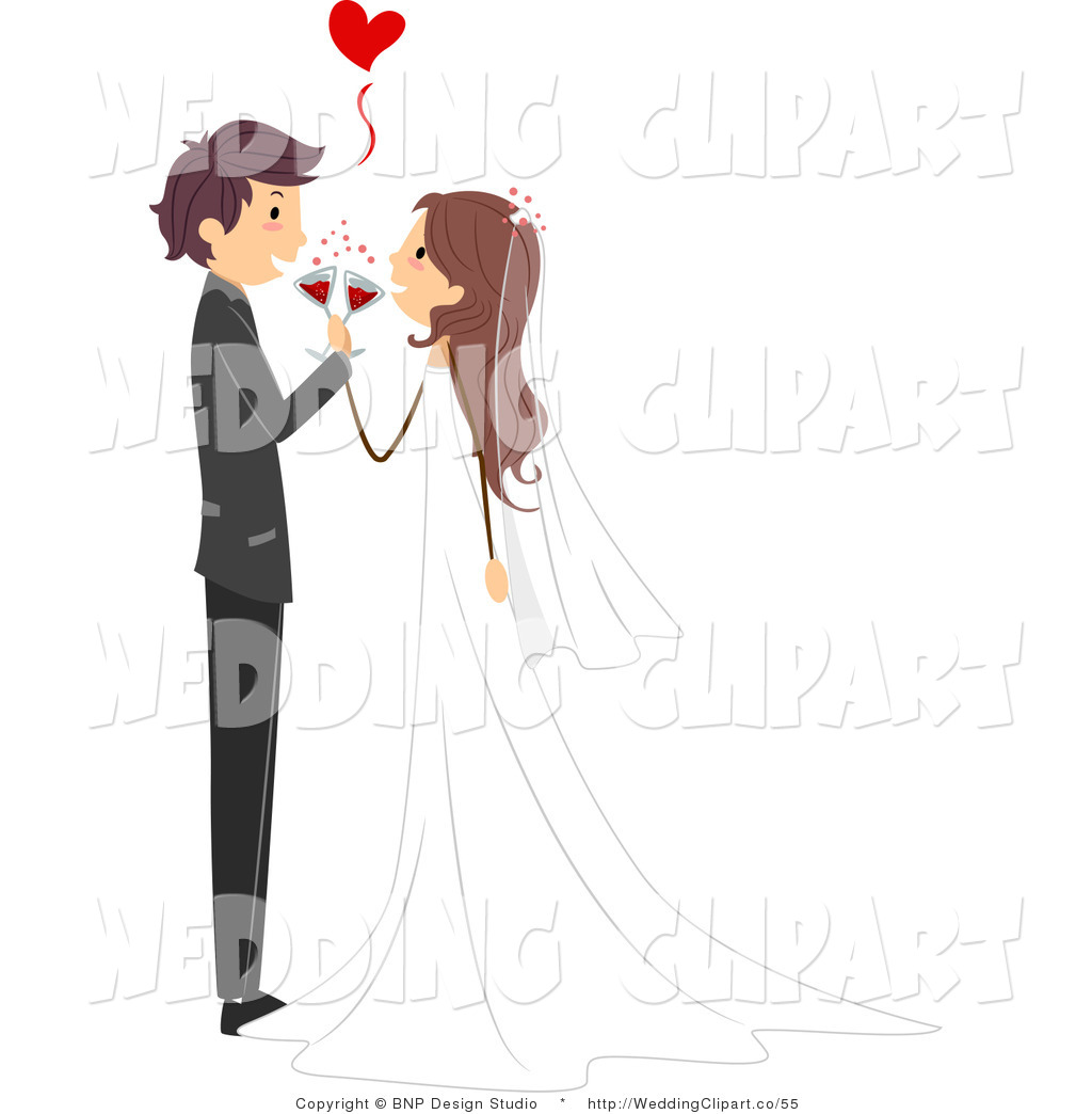 Larger Preview  Vector Cartoon Marriage Clipart Of A Wedding Couple