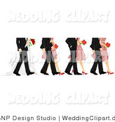 Marriage Clipart Of Legs Of Bridesmaids Groomsmen And The Wedding