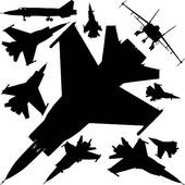 Military Airplanes Silhouettes   Royalty Free Clip Art