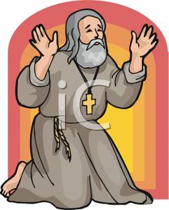 Monk Praying   Royalty Free Clipart Picture