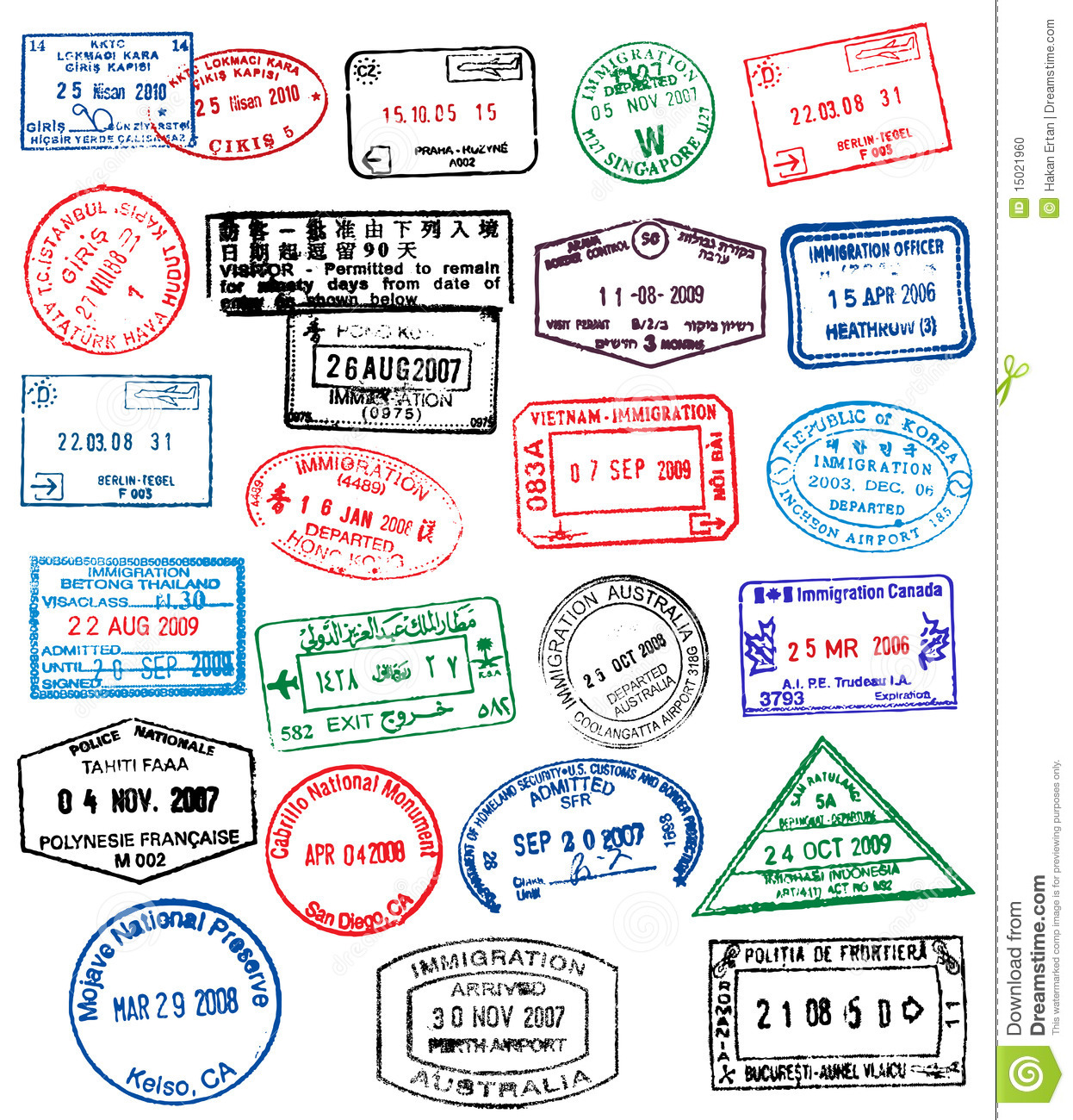 Passport Stamps Stock Photo   Image  15021960