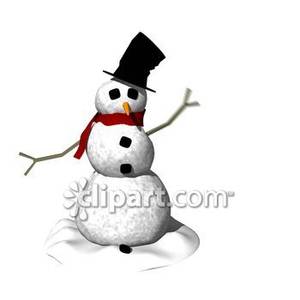 Realistic Snowman   Royalty Free Clipart Picture