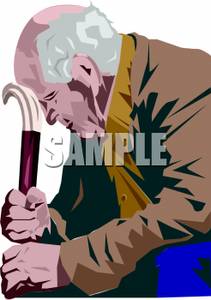 Realistic Style Old Man   Royalty Free Clipart Picture