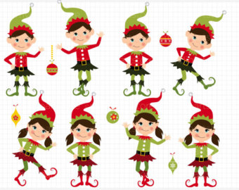       Santas Little Elves Clip Art   Digital Clipart   Instant Download