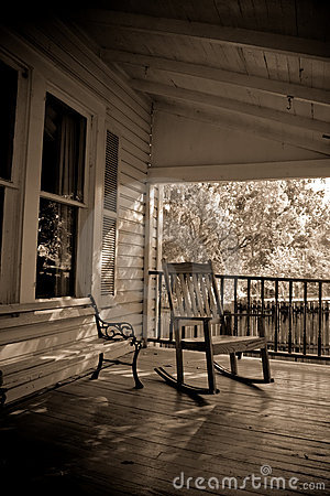 Sepia Old Time Country Porch Royalty Free Stock Photography   Image    