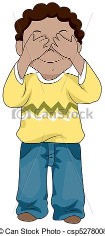 Stock Illustration Of Kid Covering His Eyes   Illustration Of A Little