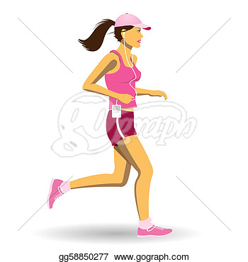 Stock Illustration   Woman Jogging  Clipart Drawing Gg58850277
