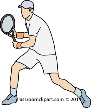 Tennis Clipart   Tennis Player Backhand Stroke   Classroom Clipart