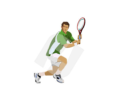 Tennis Player Vector Clip Art  00098