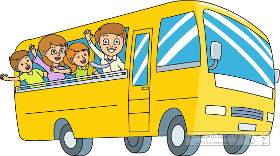 Travel   Family Summer Vacation On Bus   Classroom Clipart