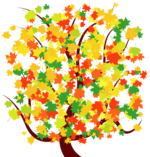 Tree With Falling Leaves Clip Art
