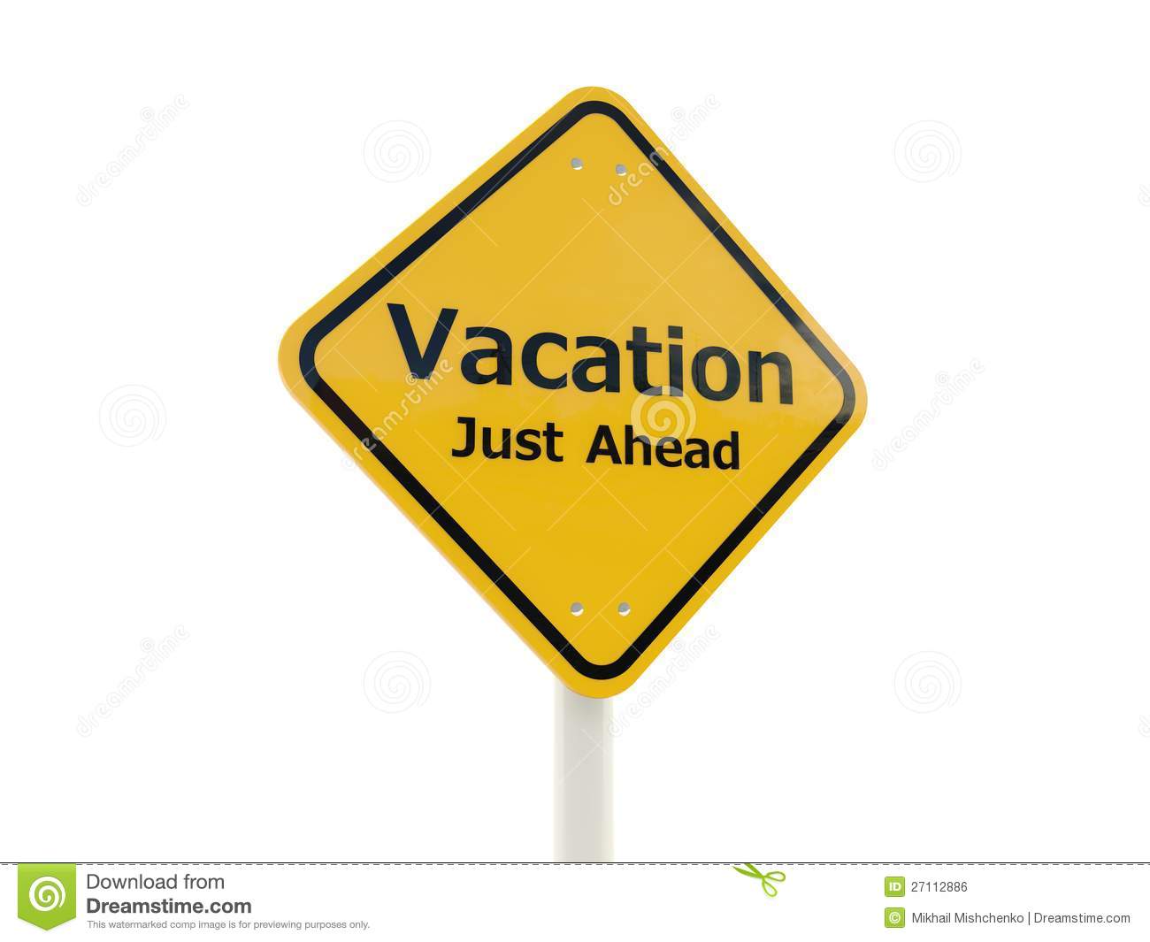 Vacation Just Ahead Road Sign Royalty Free Stock Image   Image