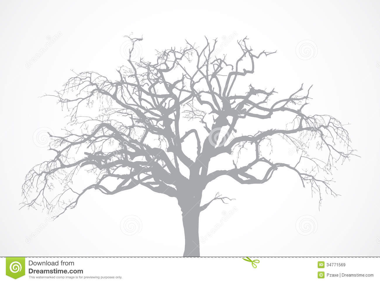 Vector Bare Old Dry Dead Tree Silhouette Without L Royalty Free Stock