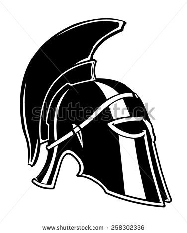 Vector Illustration Of An Antique Spartan Helmet  Spartan Helmet