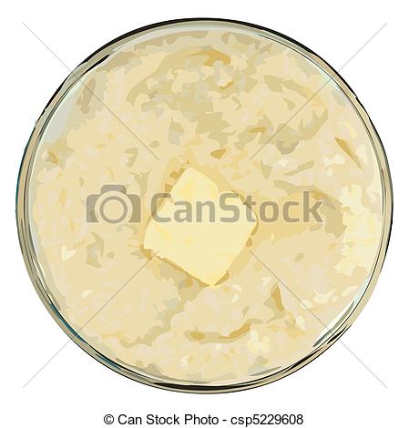Vector Of Grits And Butter Vector Illustration   Grits With Butter In