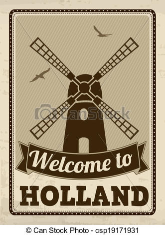 Vectors Of Welcome To Holland Retro Poster   Welcome To Holland In