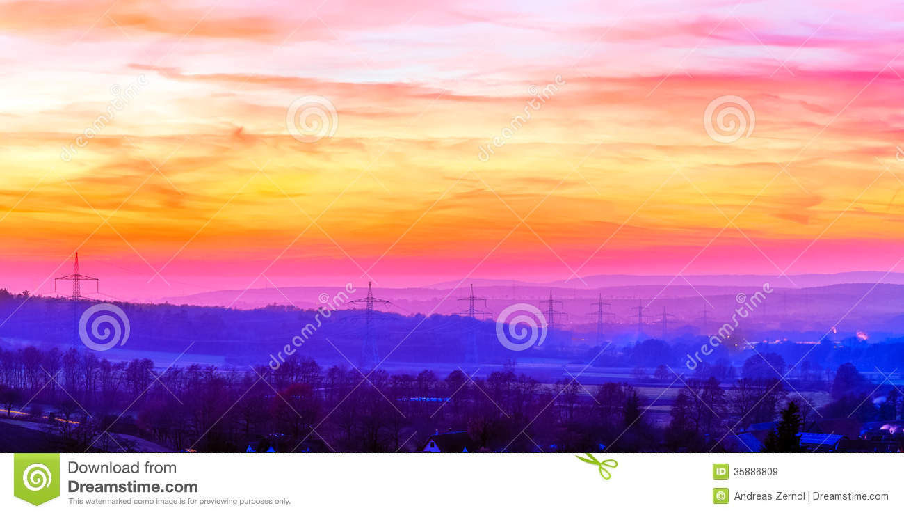 Winter Landscape Silhouettes Royalty Free Stock Images   Image