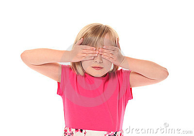 Young Little Girl Covering Eyes Royalty Free Stock Image   Image