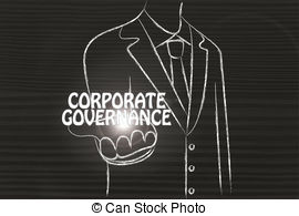 Business Man Handing Out The Word Corporate Governance Stock