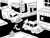 Car Accident Line Art   Clipart Graphic