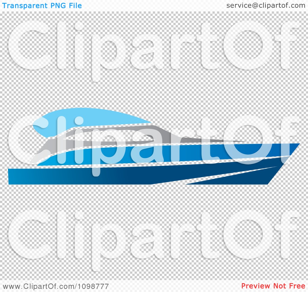 Clipart Blue Pleasure Boat   Royalty Free Vector Illustration By Lal