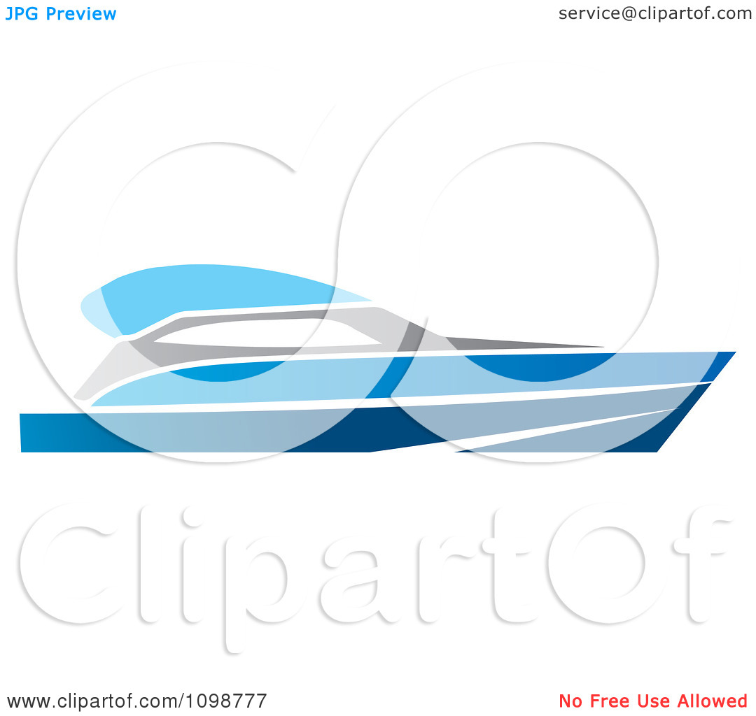 Clipart Blue Pleasure Boat   Royalty Free Vector Illustration By Lal