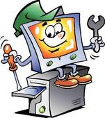 Computer Repair Mascot   Clipart Graphic
