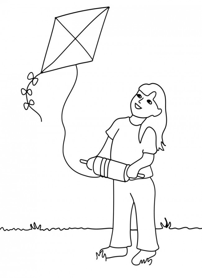 Flying Kite Coloring Pages