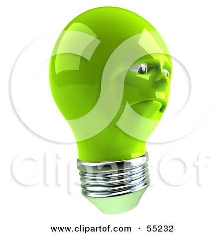 Free  Rf  Clipart Illustration Of A Blue 3d Electric Light Bulb