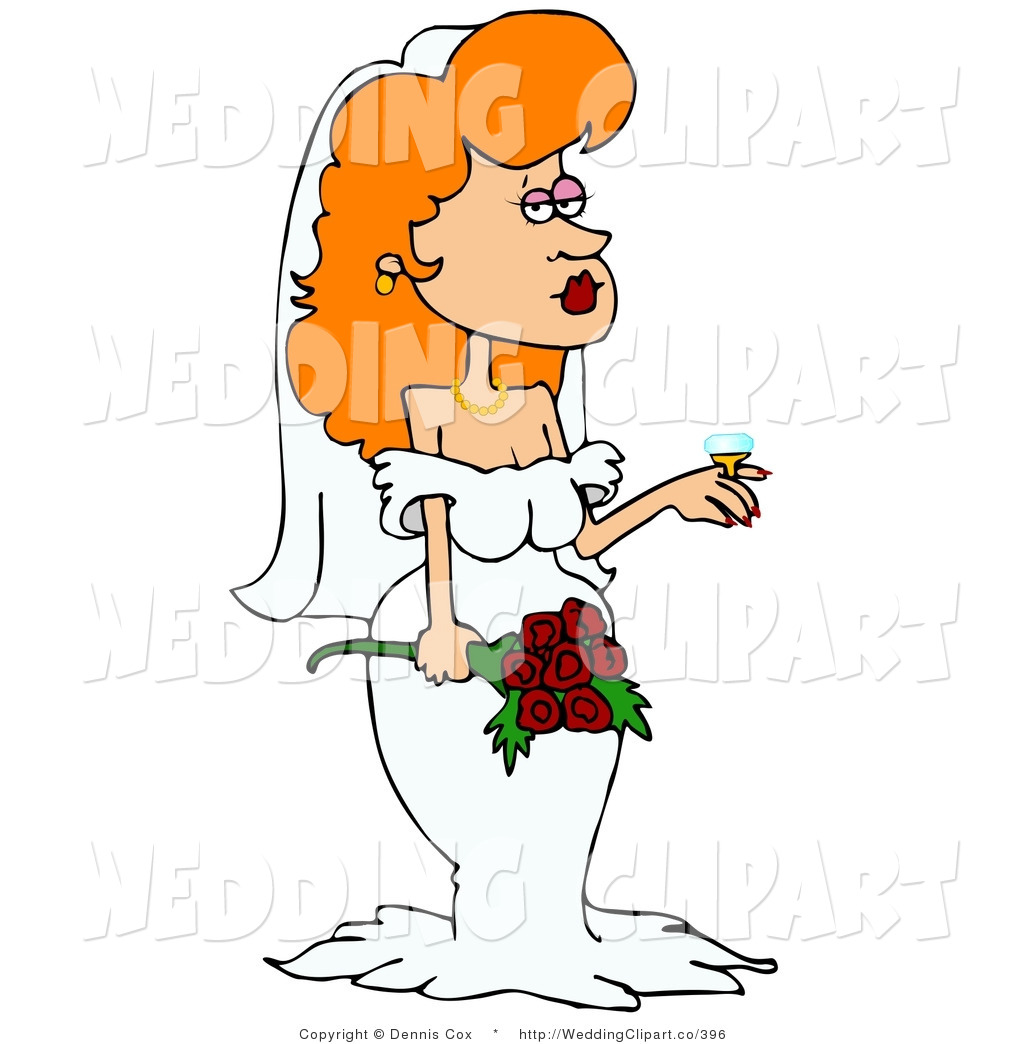 Marriage Clipart Of A Wedding Stunning Red Head Bride Showing Off Her